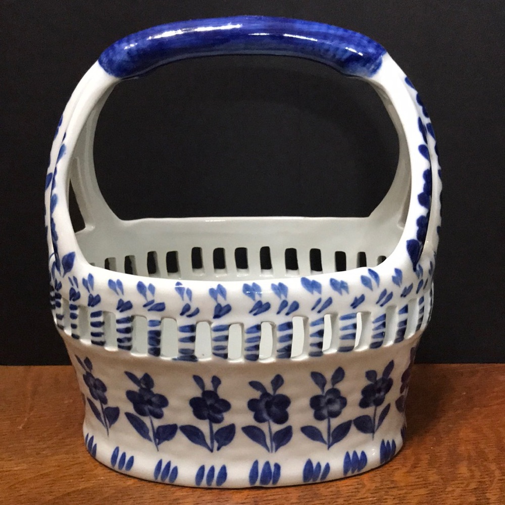 Dutch Blue Porcelain Basket
